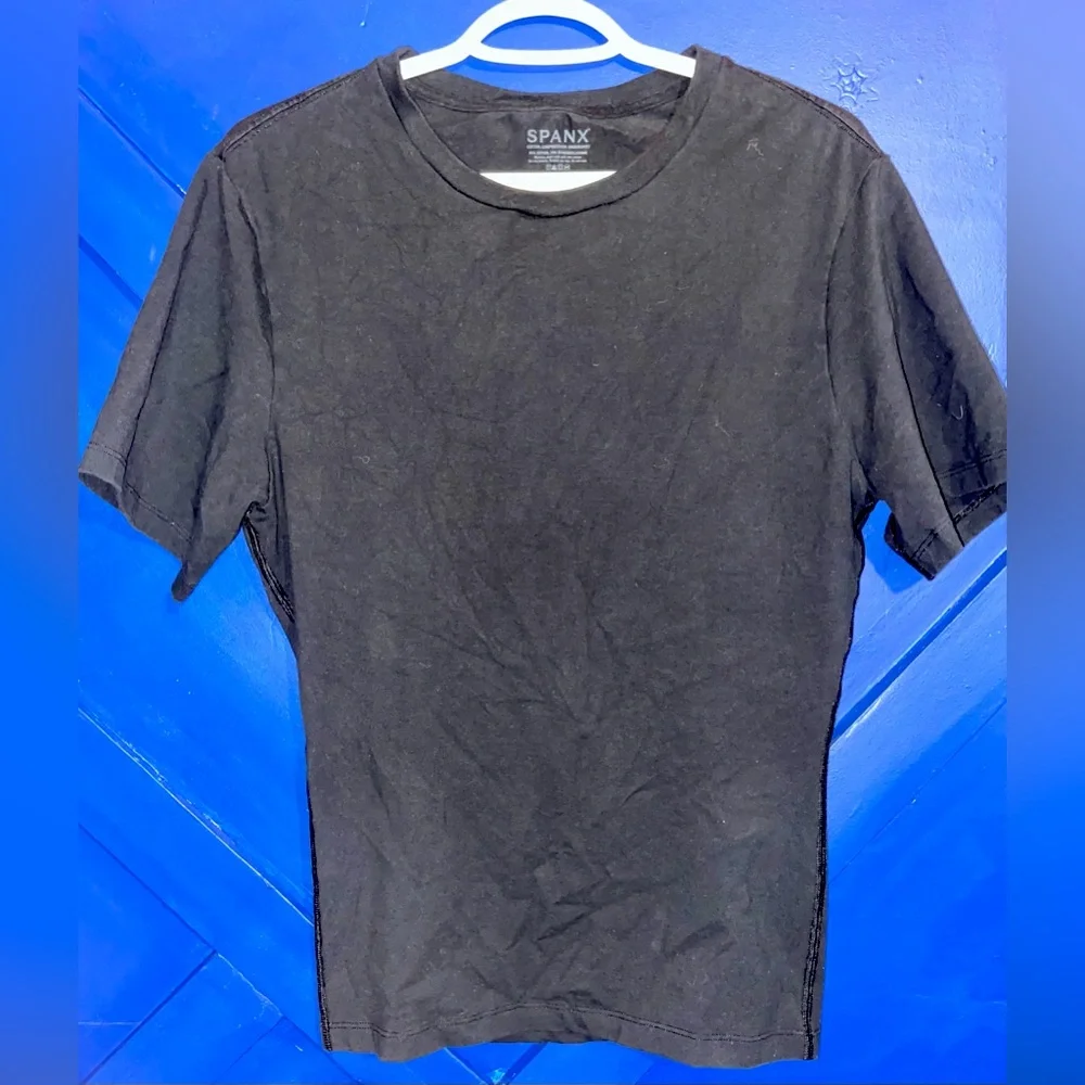Spanx Men’s Sculpt Crew Neck Black Compression T-Shirt Size XL - Picture 2 of 4